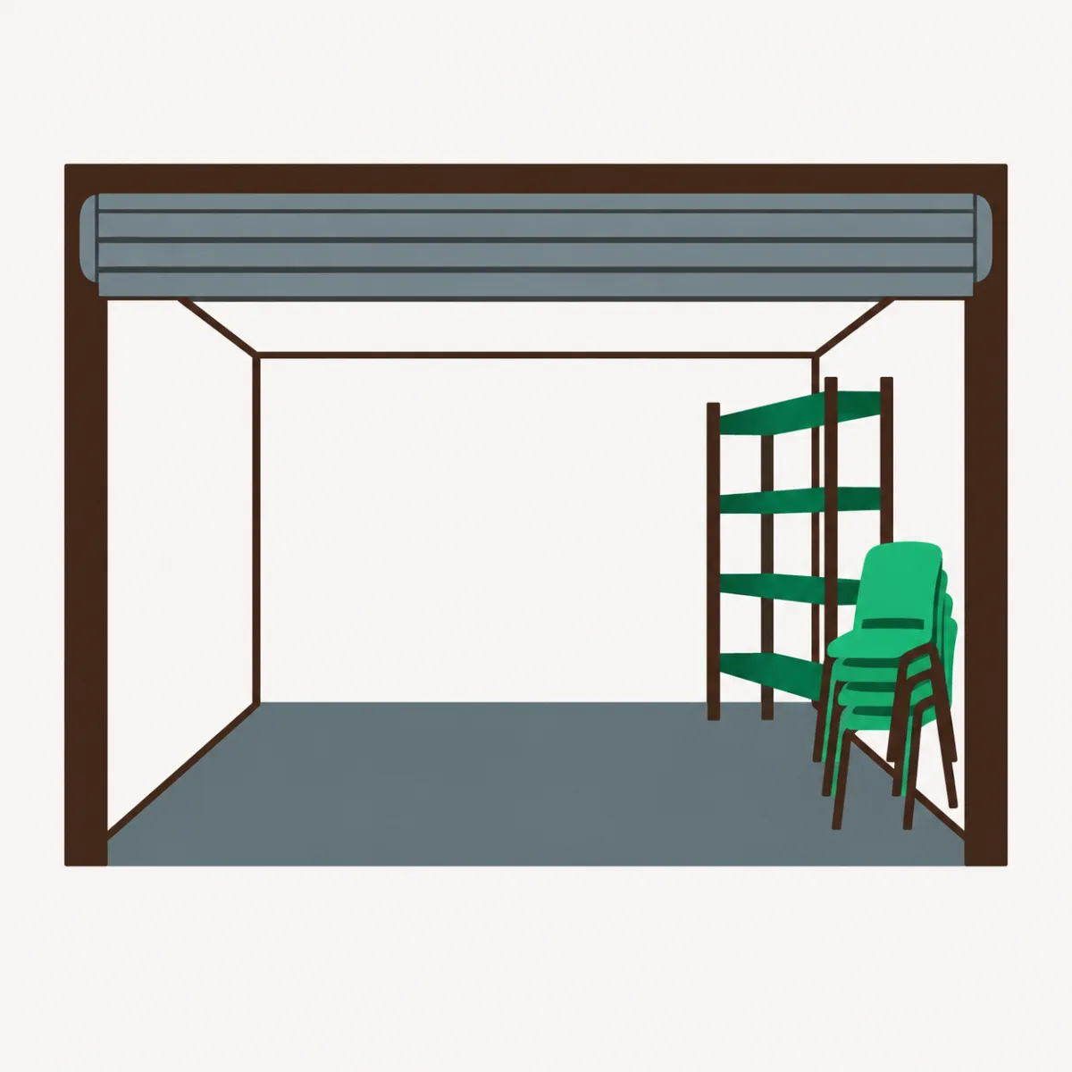 Illustration of branches, lattice and bagged yard waste piled at a curb