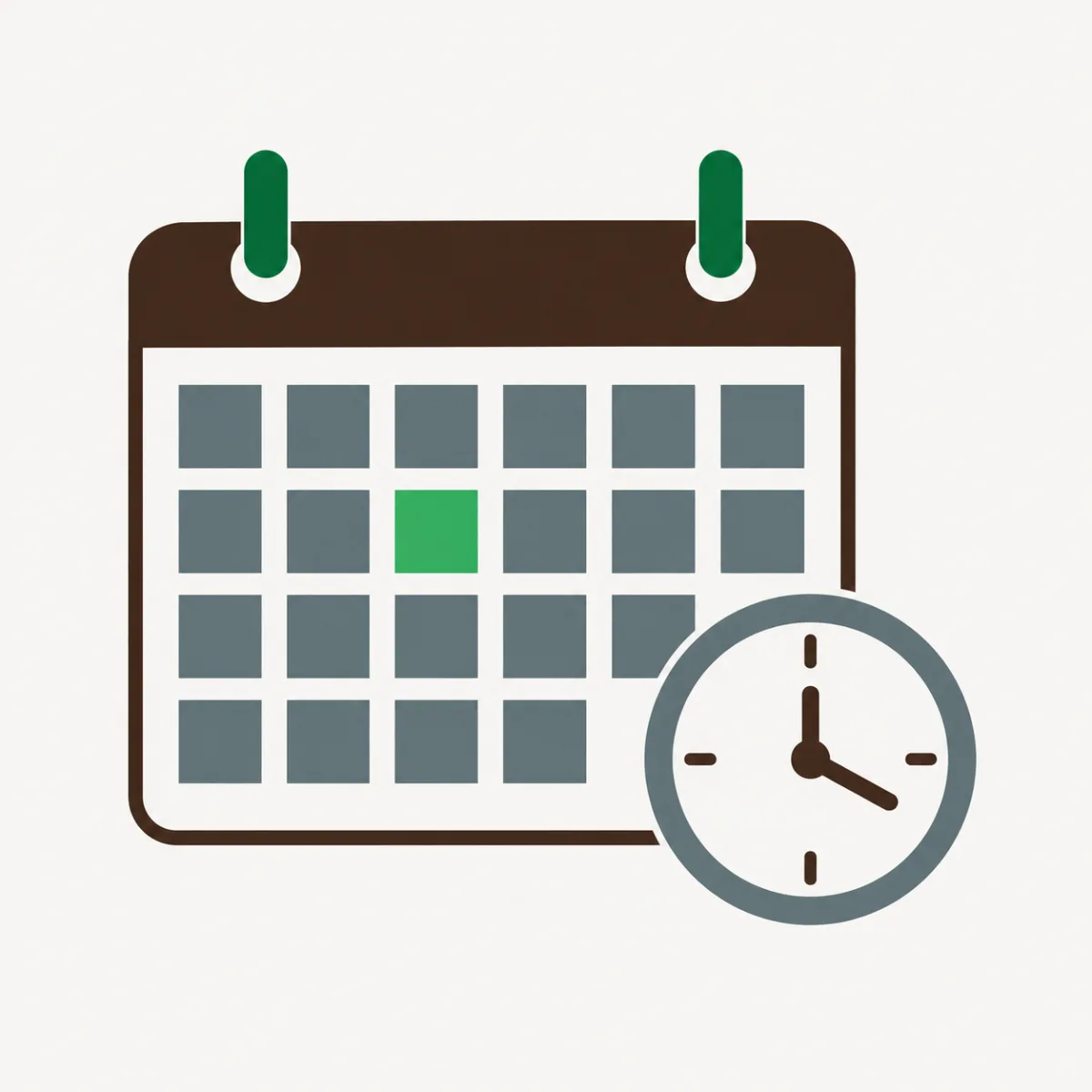 Illustration of a calendar with a pickup time marked